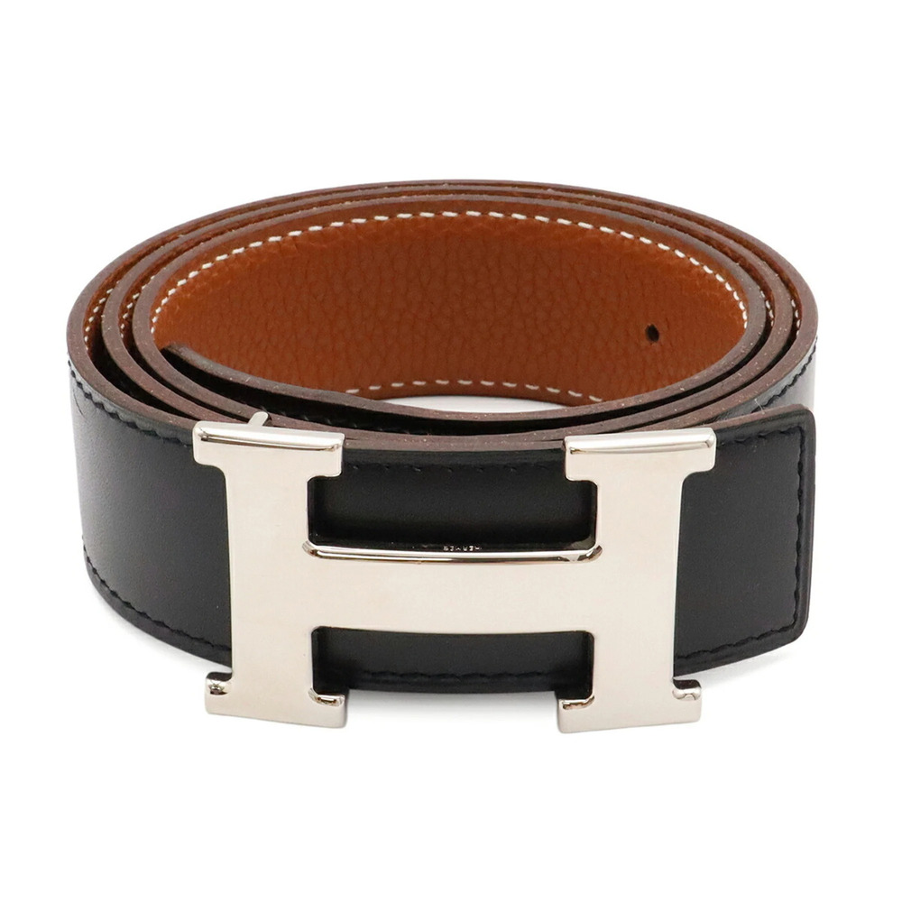 HERMES H-belt H-buckle Constance reversible Togo box calf leather black brown...